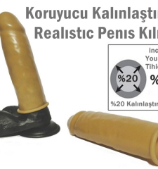 Realistik penis kılıfı, koruyucu kalınlaştırıcı realistik penis kılıfı