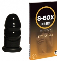 Siyah 7 cm dolgulu uzatmalı prezervatif, ince prezervatif seti