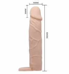 Et Dokusunda Esnek 5 Cm Uzatmalı Kalınlaştırıcı Penis Kılıfı Prezervatif Kayganlaştırıcı Hediyeli