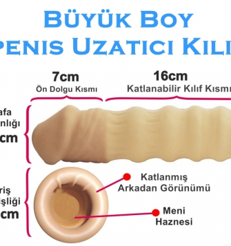 19 cm uzunluğunda uzatmalı penis prezervatif