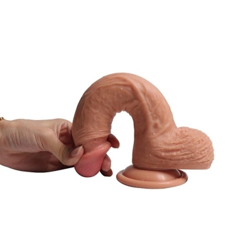 Gerçekci testisli yapışkanlı yapay penis dildo kemeri hediye