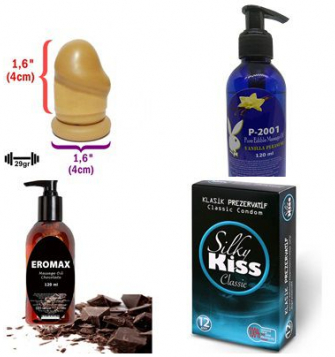 Uzatmalı prezervatif, prezervatif seti, 4 cinsel ürün set